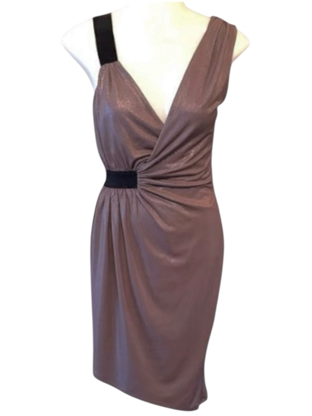 Express Shimmer Taupe Asymmetrical Dress Size Medium